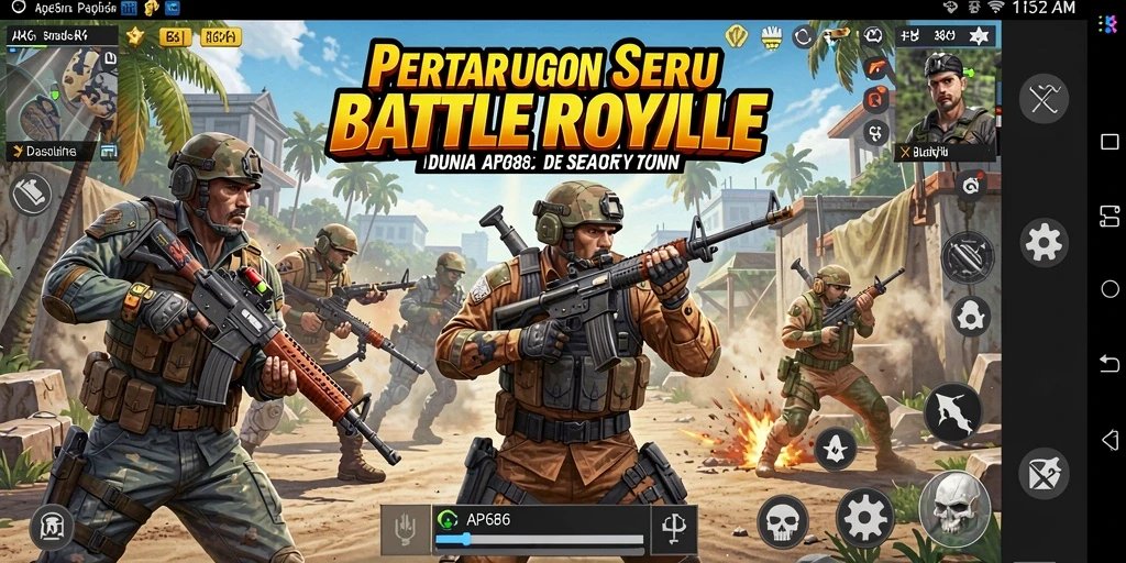 Screenshot gameplay <strong>AP686</strong> menampilkan aksi pertarungan sengit di arena Battle Royale.