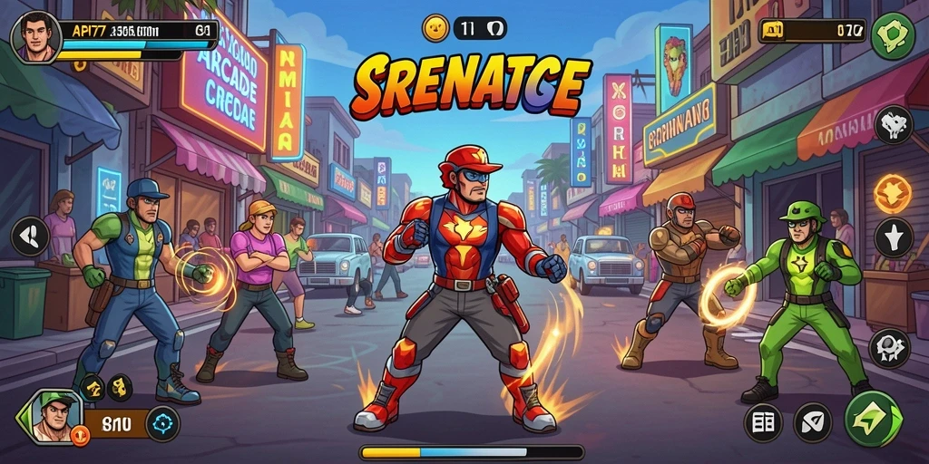Tampilan screenshot API77 yang menunjukkan serunya gameplay Arcade.
