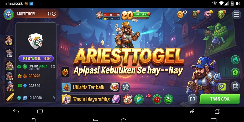 Tampilan screenshot dari aplikasi ARIESTOGEL yang menampilkan antarmuka utama.