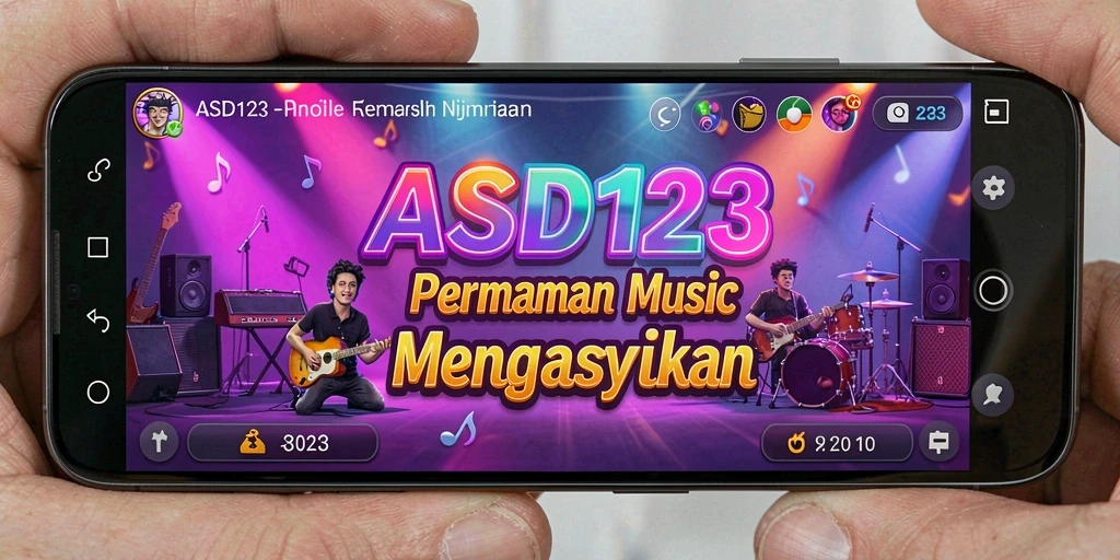 Screenshot gameplay ASD123 menampilkan aksi seru permainan musik.