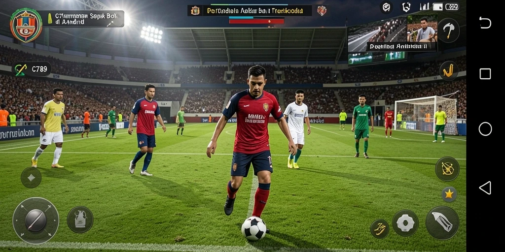 Tampilan gameplay C789 yang menegangkan dan mendebarkan di lapangan sepak bola.