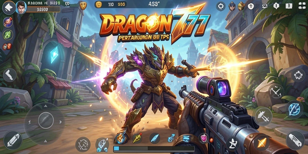 Tampilan gameplay menarik dari DRAGON777 dalam aksi TPS.