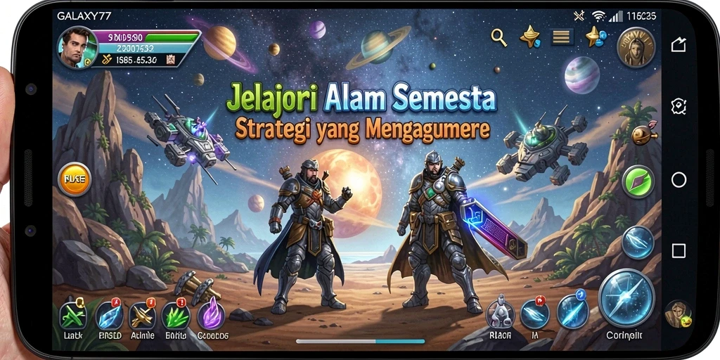 Tampilan gameplay luar angkasa yang menegangkan.