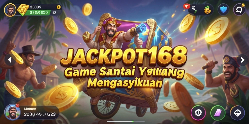 Tampilan gameplay <strong>JACKPOT168</strong> yang penuh warna dan menghibur.