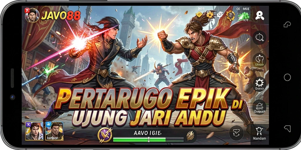 Tangkapan layar dari gameplay <strong>JAVO88</strong> menunjukkan aksi bertarung yang mendebarkan.