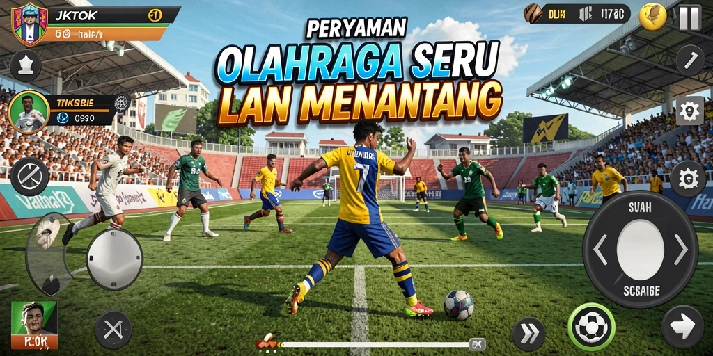 Screenshot JKTOK menampilkan aksi seru dalam permainan olahraga.