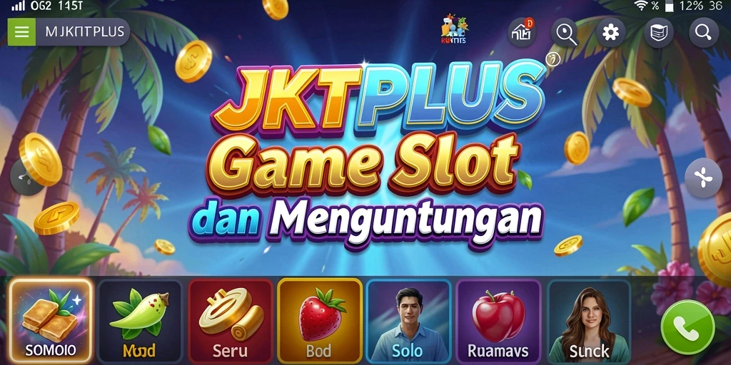 Tampilan dinamis gameplay JKTPLUS dengan mesin slot menarik.
