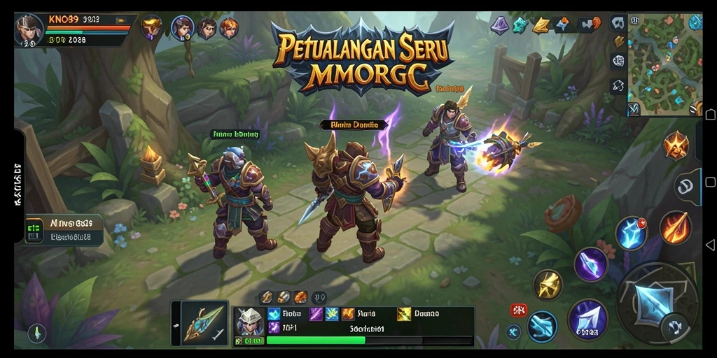 Screenshot KNO89 menampilkan aksi seru dalam permainan MMORPG.