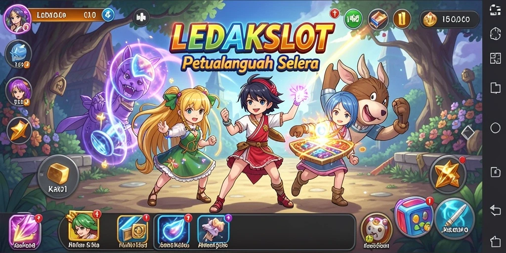 Gameplay LEDAKSLOT yang seru dengan karakter Anime.