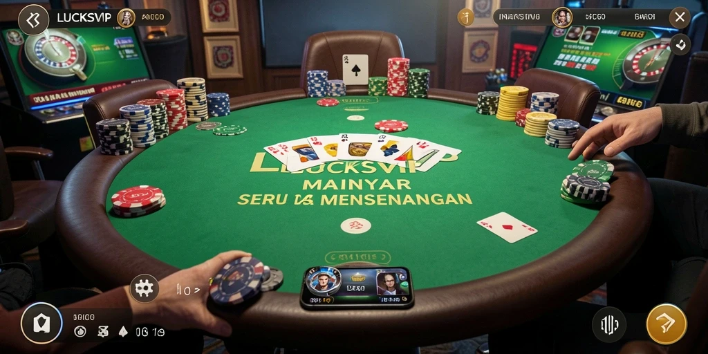 Tampilan menarik dari gameplay Poker di LUCKSVIP.