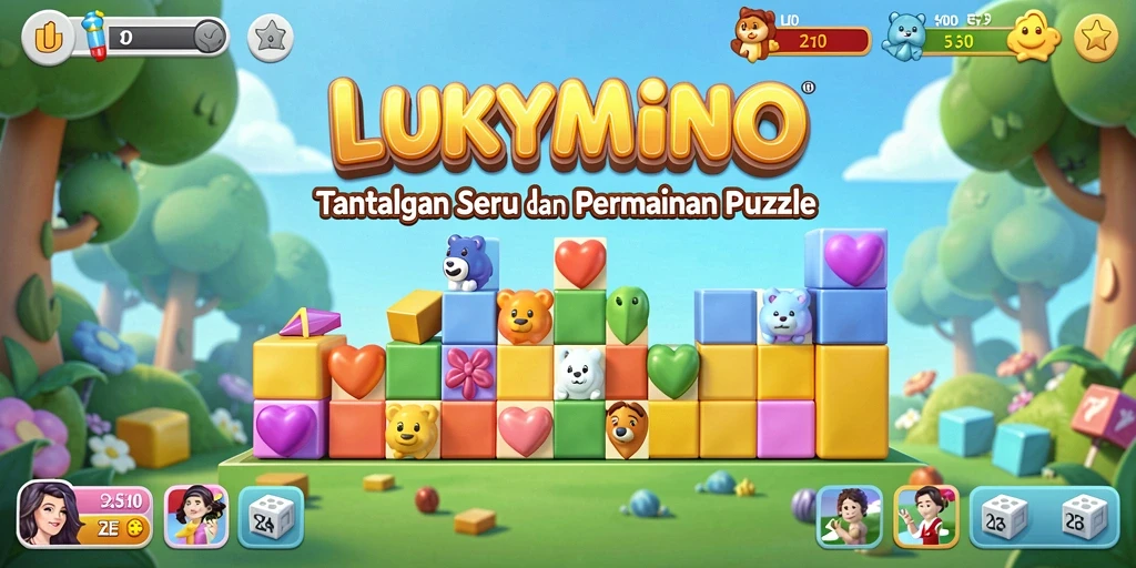 Screenshot utama LUKYMINO menampilkan gameplay seru dalam permainan puzzle.