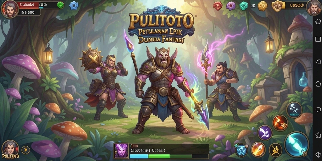 Tampilan aksi gameplay PULITOTO yang mendebarkan di dunia fantasi.
