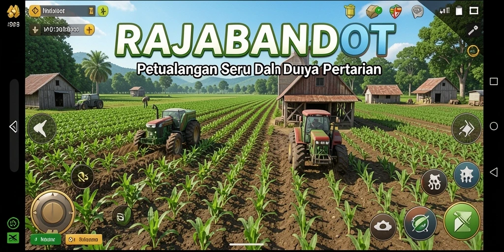 Tampilan gameplay seru RAJABANDOT yang menampilkan aktivitas pertanian.