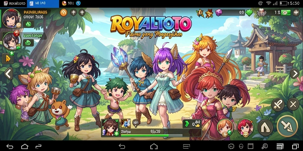 Tampilan gameplay menarik dari ROYALTOTO yang menunjukkan karakter Anime beraksi.