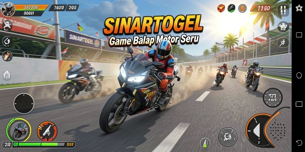 Tampilan menarik dari gameplay balap di SINARTOGEL.