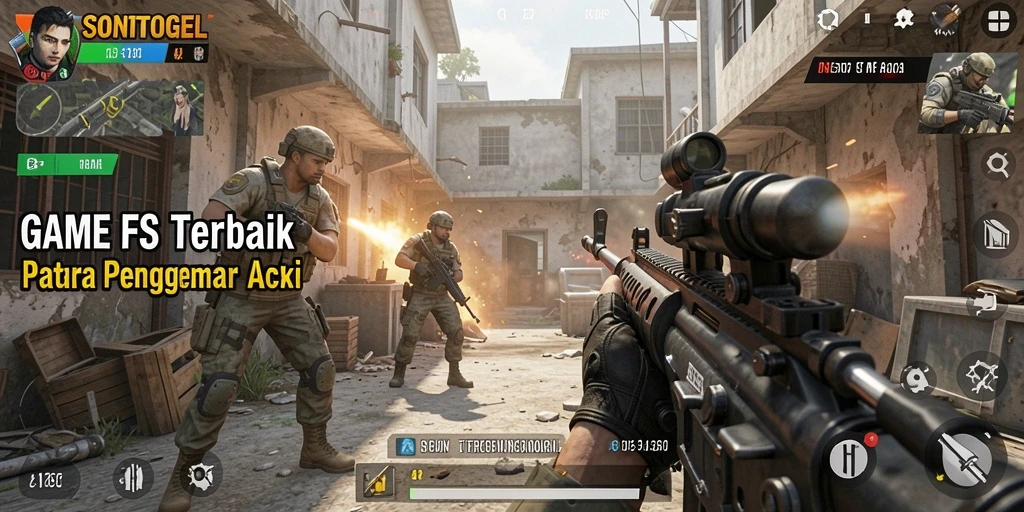 Tampilan gameplay mendebarkan dari SONTOGEL di dunia FPS.