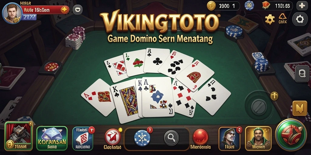 Tampilan gameplay seru dari VIKINGTOTO saat bermain Domino.